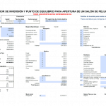 Plan económico proyecto de peluquería, plantilla en Excel 7 Plan economico proyecto de peluquería plantilla en excel
